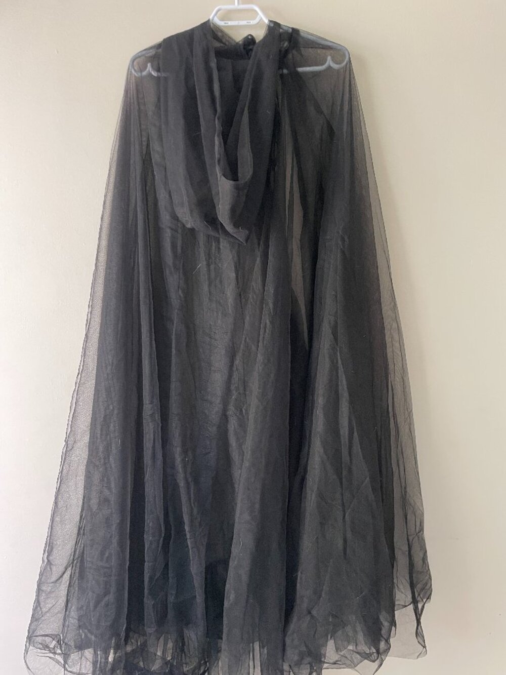 Black Sheer Hooded Cape